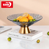 青苹果圣诞礼物轻奢风水果盘客厅家用托盘大气糖果零食摆件10英寸