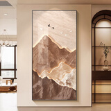 集简季轻奢玄关装饰画高级感入户正对门背有靠山挂画走廊过道客厅壁画