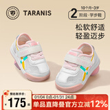 泰兰尼斯初秋学步鞋男宝宝鞋子女童婴儿鞋透气软底机能鞋 白粉 22码