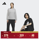adidas情侣款加绒加厚直筒束脚运动裤男女秋冬阿迪达斯官方轻运动   黑色（推荐女生选小一码）   L