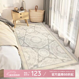 七棉仿羊绒卧室长条地毯 亲肤舒适防滑 典雅波斯 轻奢复古 80*160cm