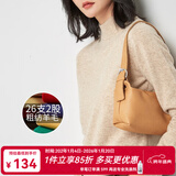 金菊新款高领毛衣时尚秋冬保暖打底美丽诺100%绵羊毛女士纯羊毛衫 半高领浅秋杏 XL