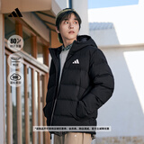 adidas 600蓬休闲保暖鸭绒连帽羽绒服男装秋冬阿迪达斯官方轻运动   黑色   XL