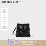 CHARLES&KEITH迷你菱格流浪包单肩斜挎双肩包包女包生日新年礼物CK2-60782390 【S号】Black黑色 S