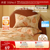 水星家纺枕套纯棉100%全棉磨毛柔感对枕套抑菌A类枕头罩一对装双人48x74cm