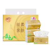 清风（APP）抽纸 金装丝柔4层110抽*6包L码 面巾纸抽 卫生纸巾 餐巾纸