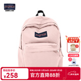 JANSPORT杰斯伯书包轻便双肩包男女旅行包简约背包电脑包学生校园 4QUE7N8蜜蜡粉-侧袋+隔层