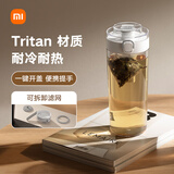 米家便携tritan水杯 大容量运动塑料杯子 耐高温男女士茶杯 600mL白色