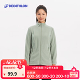 迪卡侬（DECATHLON）保暖户外抓绒衣外套男女运动宽松秋摇粒绒外套冲锋衣内胆 女款-全拉链-苍穹绿 M