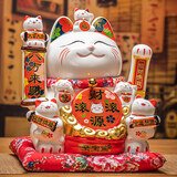 侑家良品 财源滚滚招财猫自动摇手客厅玄关摆件 乔迁礼物 超大号热门商品