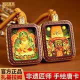 善风善水唐卡吊坠黑财神手绘唐卡扎基拉姆藏式本命佛双面黄财神本命年守护