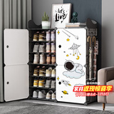 安尔雅 鞋架简易防尘多层组装家用塑料现代简约小鞋架子收纳柜玄关柜