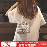 金狐狸（FOXER）女士包包女包大容量涂鸦斜挎包单肩包手提包女包生日礼物送女友