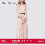 MeetMetro玛依尔法式仙女连衣裙女2025秋新款高端气质纯欲风裙子礼服长裙 藕粉【现货闪电发】 XL
