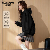 唐狮（TonLion）连帽卫衣女装2026年春秋季新款棉弹套头上衣服小个子宽松潮流帽衫