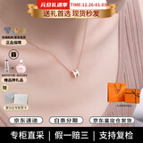 爱马仕（HERMES）Mini Pop H项链 玫瑰金链条椭圆立体珐琅项链送女友元旦礼物 白色玫瑰金H147992FO49 链长40cm吊坠0.7*0.9cm