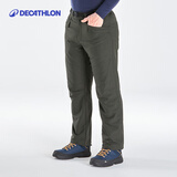 迪卡侬（DECATHLON）保暖抓绒户外徒步软壳裤男加厚加绒防风裤防风防泼水 NH100 军绿色 38