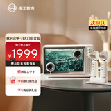 猫王收音机猫王音响灵感小岛悬浮歌词无线蓝牙音响家用KTV音箱K歌 月光白双麦版 新年礼物