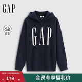 GAP男女装2025秋季新款logo印花抓绒宽松运动连帽衫卫衣786920 海军蓝 2XL (185/104A)亚洲尺码【偏大,建议拍小一码】