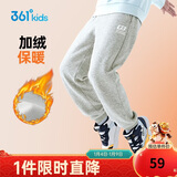 361°童装 儿童裤子25春季男女童3-14岁针织长裤 【加绒】浅瓦花灰 160