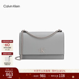 Calvin Klein【新年礼物】通勤单肩包荔枝纹包包金属搭扣链条翻盖CK女包斜挎包