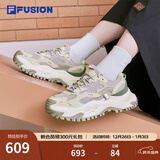 FILA FUSION斐乐女鞋BIANCO老爹鞋季新款硬糖鞋休闲鞋厚底运动鞋女 银云/米色-SA 36