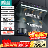 四季沐歌油烟机家用顶侧双吸抽油烟机大吸力厨房抽烟机脱排油烟机免拆自清洗抽烟机一级能效侧顶吸油烟机 [爆款热销]D50-22爆吸|挥手启动|热清洗