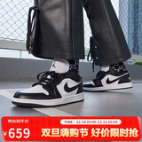 耐克NIKE男女休闲鞋AJ1 圣诞节礼物 运动鞋DC0774-101黑白36.5