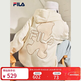 斐乐斐乐官方女装外套秋季上衣多彩潮流加绒保暖开衫连帽小熊外套 奶盐白-F51W138599FIV(加绒) 155/76A/XS