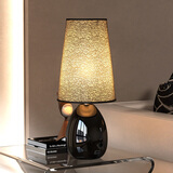 欧柏图 LED触摸调光感应台灯卧室床头灯 简约现代创意极简阅读装饰灯 黑色 触摸三色变光12瓦LED 触摸开关