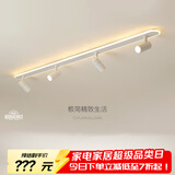 黑控 射灯led轨道灯走廊过道灯家用客厅天花筒灯明装射灯氛围灯高级感 哑白 3头【120CM】三色