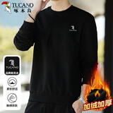 啄木鸟（TUCANO）卫衣男士潮流宽松圆领长袖t恤加绒保暖休闲打底衫套头上衣服男装