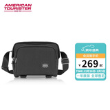 美旅单肩斜挎包时尚休闲通勤挎包旅行包腰包NM2 黑色 新年礼物