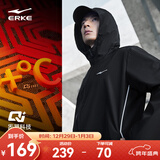 鸿星尔克外套男秋冬季新款男士运动加绒保暖休闲男装衣服软壳夹克风衣 【1003】正黑-炁凝内里 2XL (180cm/150斤)