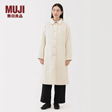 MUJI 女式 蓬松棉服立领大衣 外套女款冬装长款冬季女装棉衣衣服 象牙色 L (165/88A)