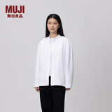 MUJI女式粗棉线水洗牛津衬衫夹克女外套春季款纯色新中式BCB90C5S 白色 L （165/88A）