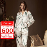 丝语莲花（LE LOTUS D'EZE）100%桑蚕丝真丝睡衣女印花两件套丝绸简约显白家居套装送礼经典款 米底百合恋【长袖长裤】 L (165/84B)