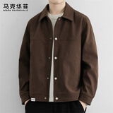 马克华菲（MARK FAIRWHALE）夹克男士春秋季潮流外套男简约时尚百搭上衣服男装 咖啡色 2XL