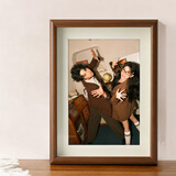 金隆兴A3胡桃色木质相框挂墙照片相框相片框架结婚宝宝画框 赠卡纸