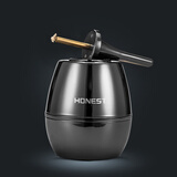 百诚创意台式煤油打火机 防风USB充电火机油电混合万次火柴点烟器礼物 高端黑