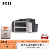 雨果博斯BOSS【新年礼物】男士25年冬季新款皮革双面腰带 004-黑色-默认无礼盒 EU:100