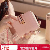 金狐狸（FOXER）牛皮女士钱包大容量短款卡包钱票夹手拿包零钱包圣诞节礼物送女友