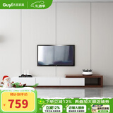 古宜 电视柜 伸缩电视柜茶几组合客厅背景墙柜子家具烤漆北欧电视机柜 【电视柜】胡桃木色