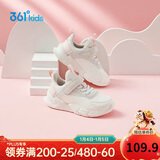 361° 跑鞋运动鞋秋冬男女童(3-12岁)革面防风跑鞋 羽毛白 37 