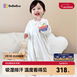 bebebus婴儿睡袋春秋冬儿童恒温分腿连体睡衣宝宝四季通用防踢被夹棉S码