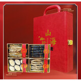 【现货】大连特产海参鲍鱼礼盒海鲜礼盒山珍海味礼盒春节送礼团购 山海珍品（红色款四拼礼盒）120g