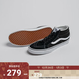 VANS范斯官方 SK8-Mid黑色街头风经典男鞋女鞋板鞋运动鞋 黑色 37
