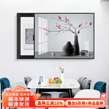 墨派（Mopai）电表箱装饰画免打孔现代简约轻奢配电箱推拉式遮挡画网络线挂画 富贵平安 液压55*45 遮盖电表箱45长x35高