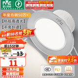 雷士（NVC）LED筒灯开孔75mm嵌入式筒射灯客厅天花灯走廊过道灯背景牛眼灯 铝材Ra80-砂银4W三色-孔75-85mm