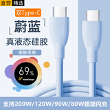 轩邑 适用vivo iQOO数据线200W/120W超级闪充电线OPPO华为iqoo11s/13/12pro/Neo9双头Type-c硅胶 1.5米